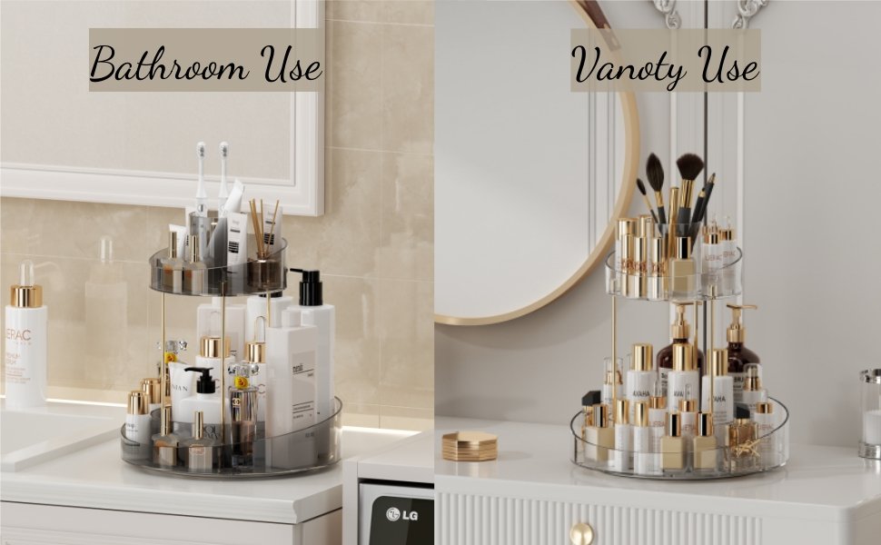 2 Tiers Rotating Makeup organizer