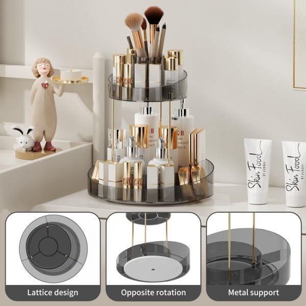 2 Tiers Rotating Makeup organizer