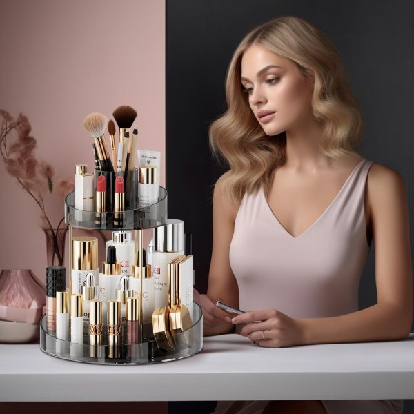 2 Tiers Rotating Makeup organizer