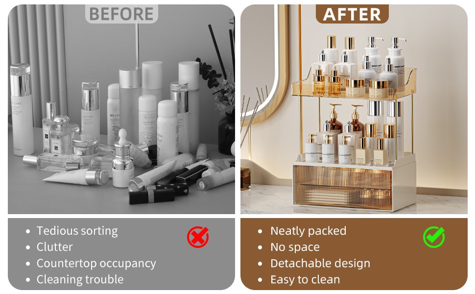 contrast-countertop-storage organizer-with-two-drawers