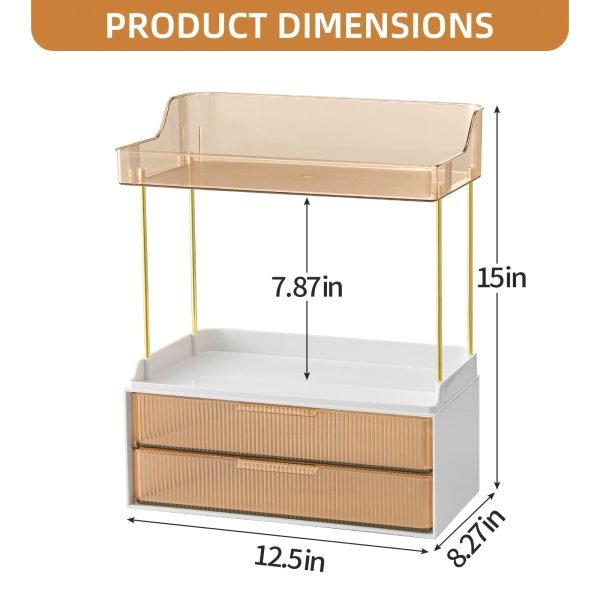 countertop-storage organizer-with-two-drawers