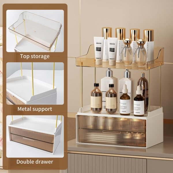 countertop-storage organizer-with-two-drawers